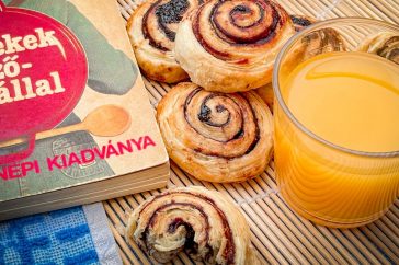 homemade cookies with jam and juice